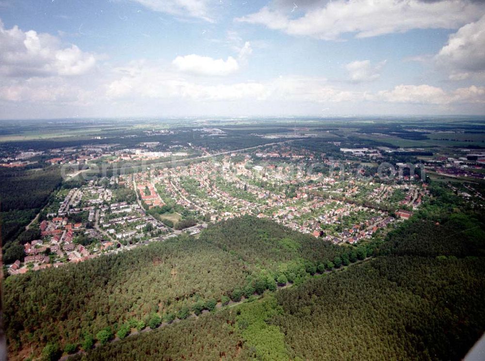 Aerial photograph Ludwigsfelde / Brandenburg - Ludwigsfelde aus südwestlicher Richtung am südlicher Berliner Ring.