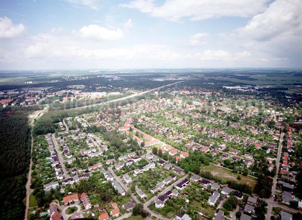 Aerial photograph Ludwigsfelde / Brandenburg - Ludwigsfelde aus südwestlicher Richtung am südlicher Berliner Ring.