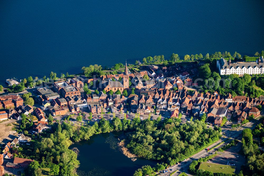 Plön from above - Nikolaikirche in Ploen in the state Schleswig-Holstein