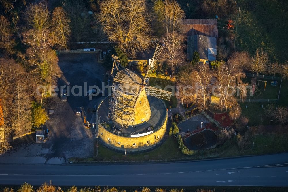 Werl from above - Aerial view of the renovation The Mill Gastronomy Ristorante Il Mulino Da Vito e Rosa on Neheimer Strasse in Werl in North Rhine-Westphalia, Germany