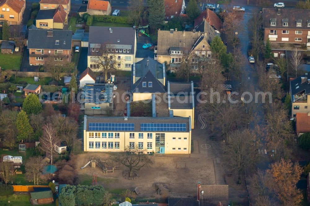 Haltern am See from above - Aerial view of the school building of the Heideschule Flaesheim / Hullern in Haltern am See in the federal state of North Rhine-Westphalia, Germany