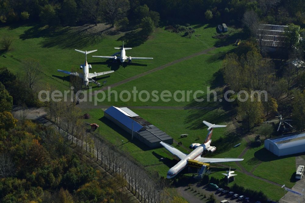 Merseburg (Saale) from the bird's eye view: Museum building ensemble Luftfahrt- and Technik-Museumspark in Merseburg (Saale) in the state Saxony-Anhalt, Germany