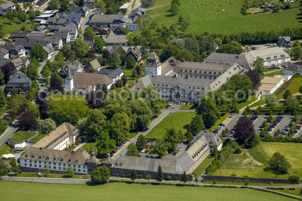 Schmallenberg from the bird's eye view: Lung clinic in Kloster County Sisters of Mercy in Schmallenberg in the Sauerland district in North Rhine-Westphalia