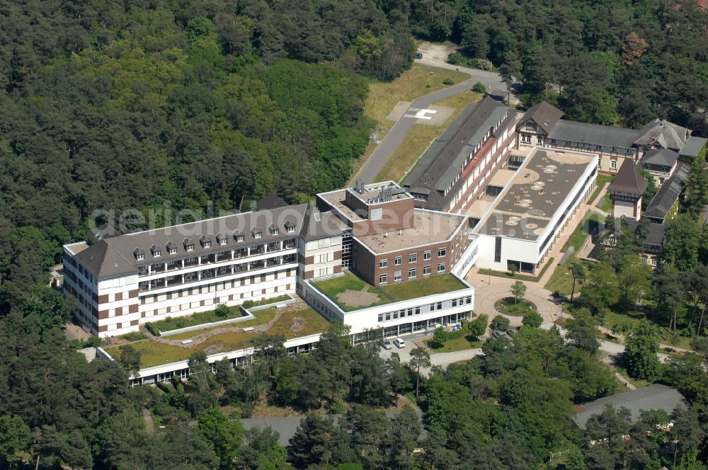 Lostau from above - Blick auf die Lungenklinik in Lostau, das Zentrum für Pneumologie und Thoraxchirogie. Die Lungenklinik ist ein akademisches Lehrkrankenhaus der Otto-von-Guericke-Universität Magdeburg. View of the lung clinic in Lostau, the Centre for Pneumology and Thoracic chirogie. The lung clinic is an academic teaching hospital of the Otto-von-Guericke University of Magdeburg.