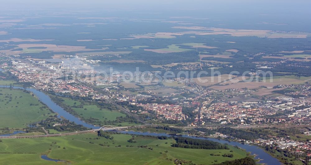 Aerial photograph Lutherstadt Wittenberg - The city center in the downtown area in Lutherstadt Wittenberg in the state Saxony-Anhalt