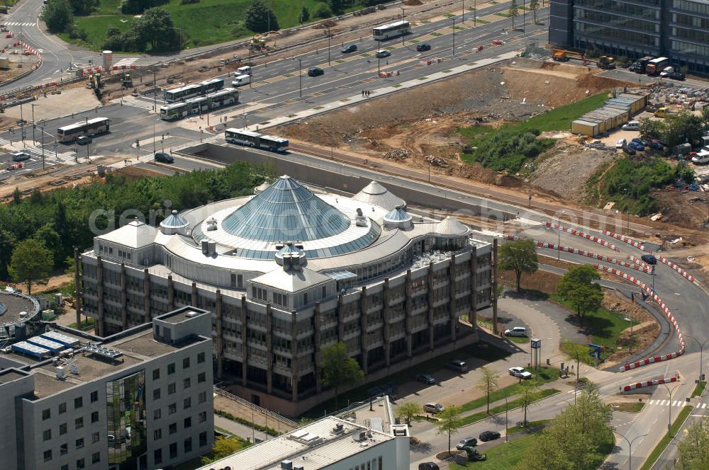 Aerial image LUXEMBURG - Gebäude der Deutsche Bank Luxembourg S.A. 2, im Bankenviertel am Boulevard Konrad Adenauer im seit 1990 neu errichteten Stadtteil Kirchberg in L-1115 Luxembourg.