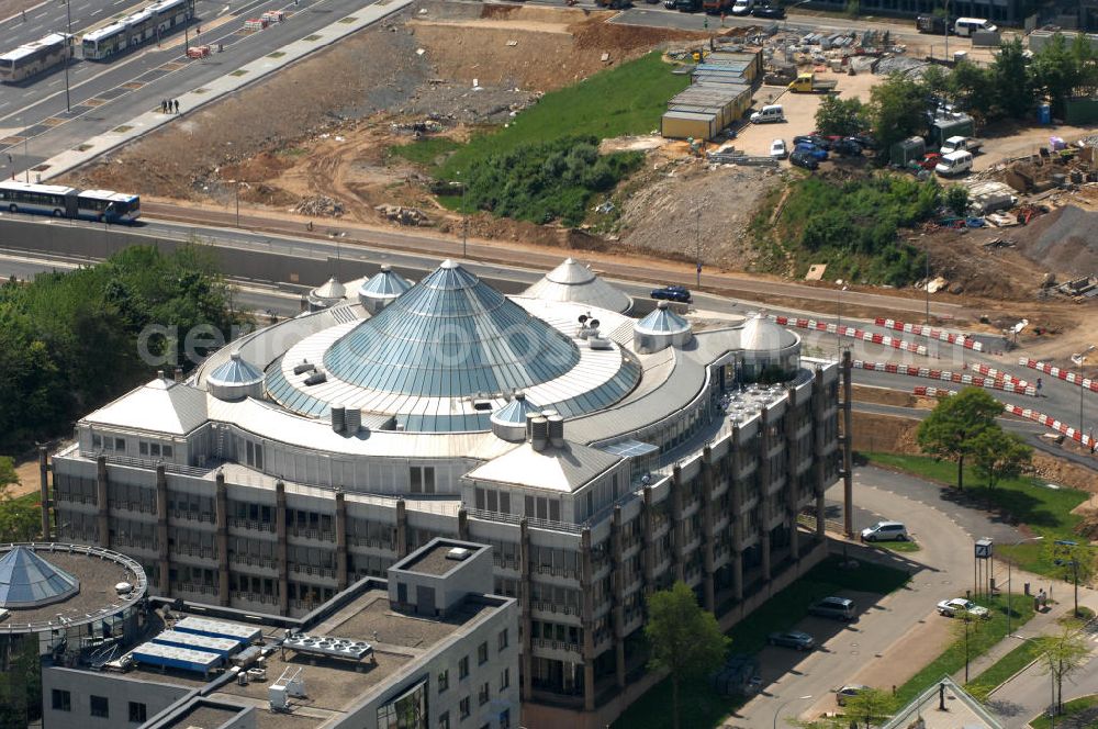 Aerial image LUXEMBURG - Gebäude der Deutsche Bank Luxembourg S.A. 2, im Bankenviertel am Boulevard Konrad Adenauer im seit 1990 neu errichteten Stadtteil Kirchberg in L-1115 Luxembourg.