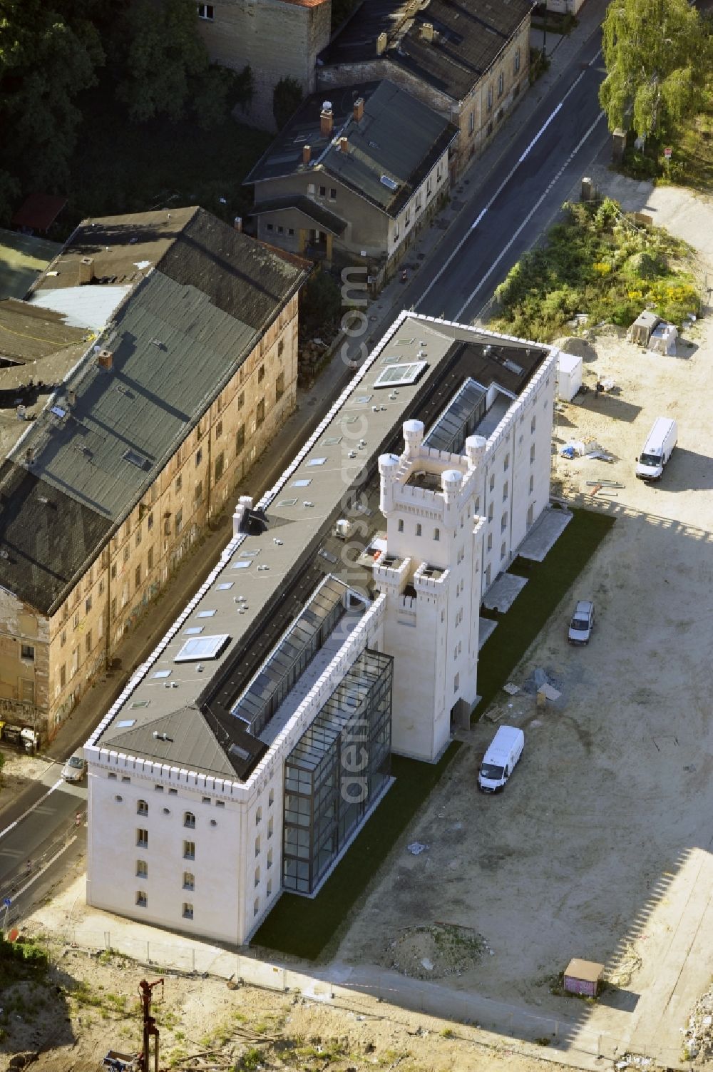 Potsdam from the bird's eye view: View of the restored and renovated former flour Magazine Persiusspeicher in the city of Potsdam, designed by Reinhold Persius