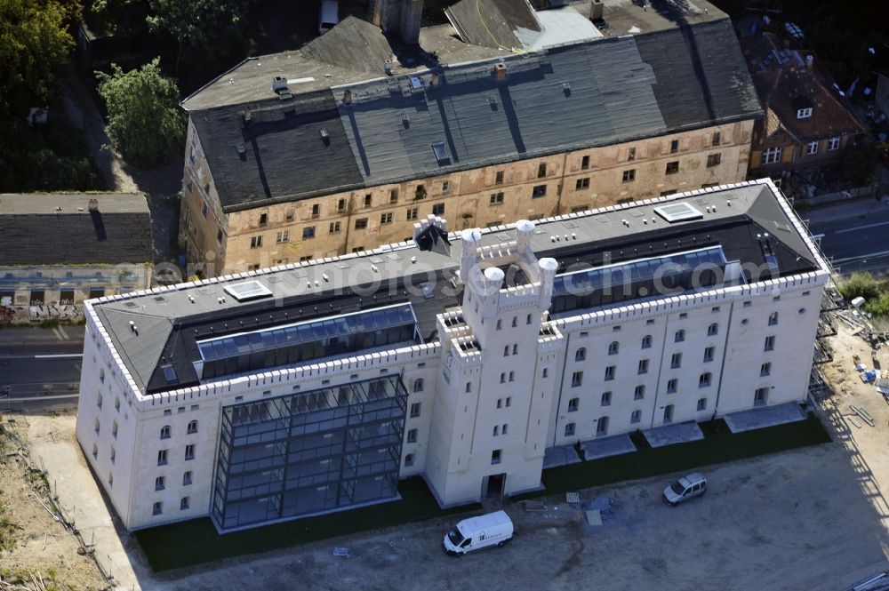 Aerial image Potsdam - View of the restored and renovated former flour Magazine Persiusspeicher in the city of Potsdam, designed by Reinhold Persius