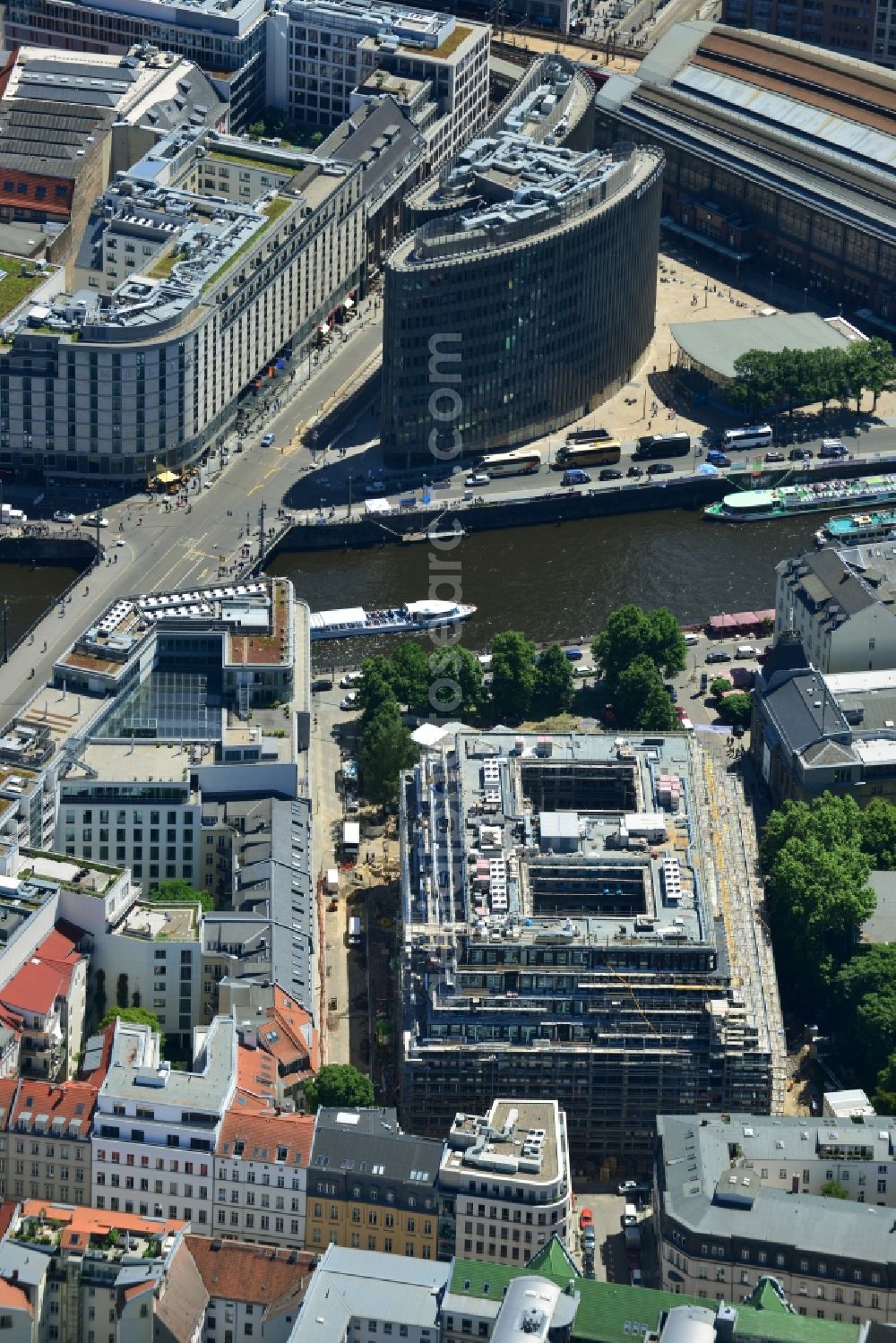 Berlin Mitte from above - View of the apartment new construction for the project property yoo berlin in Berlin Mitte