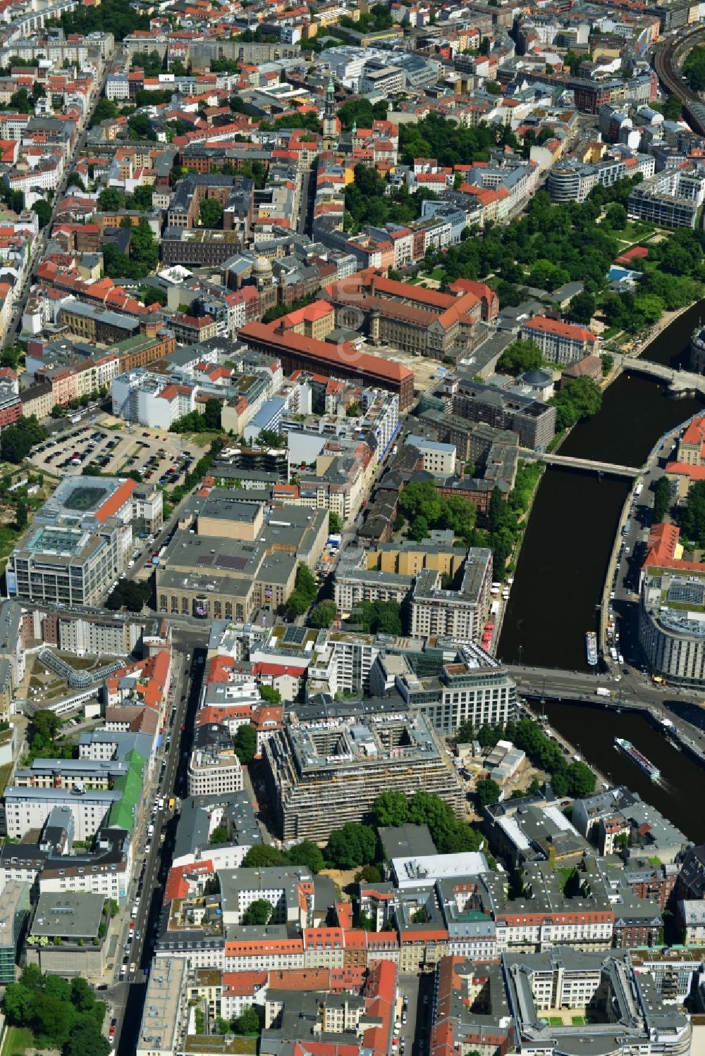 Aerial photograph Berlin Mitte - View of the apartment new construction for the project property yoo berlin in Berlin Mitte