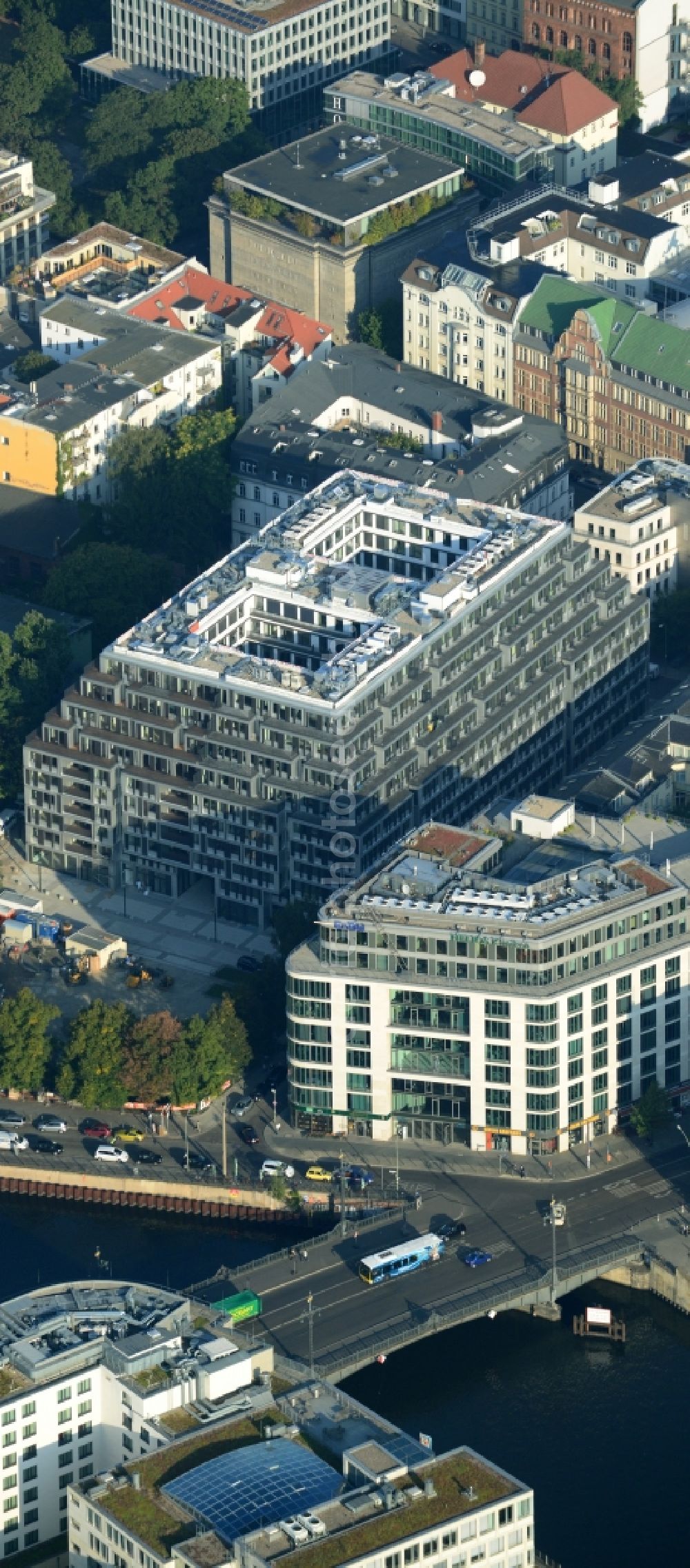 Berlin Mitte from above - View of the apartment new construction for the project property yoo berlin in Berlin Mitte