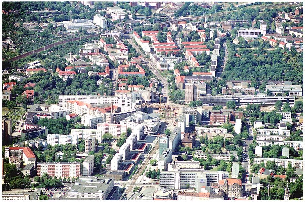 Aerial image Magdeburg - 06.07.04 Magdeburg, Baustelle am Universitätsplatz