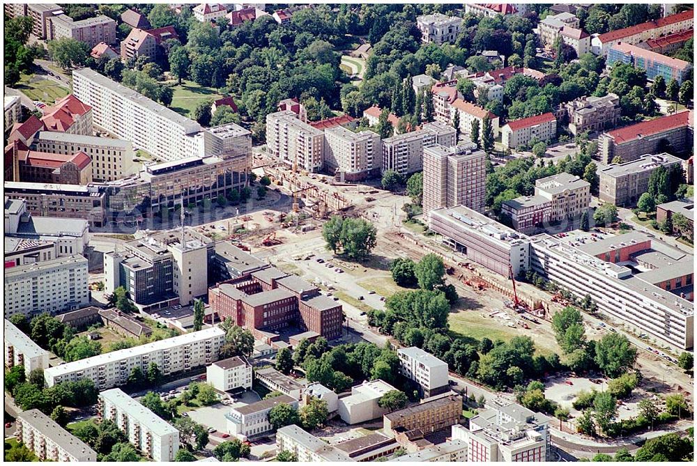 Aerial image Magdeburg - 06.07.04 Magdeburg, Baustelle am Universitätsplatz