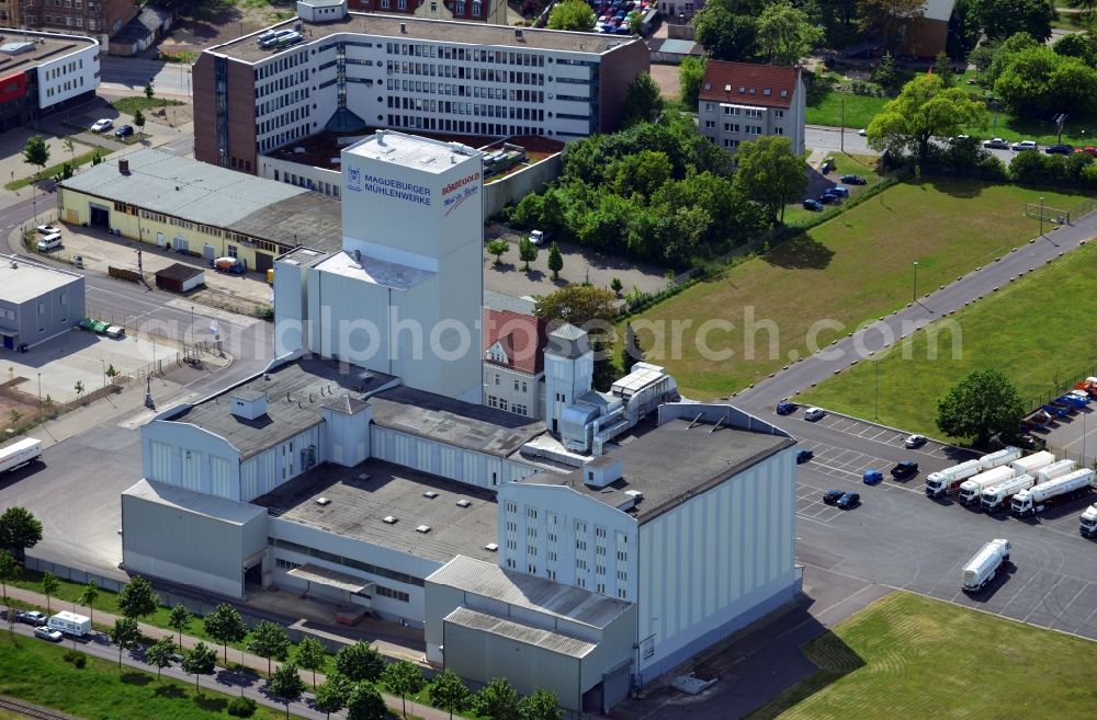 Aerial photograph Magdeburg - View of the Magdeburger Muehlenwerke GmbH in the state of Saxony-Anhalt