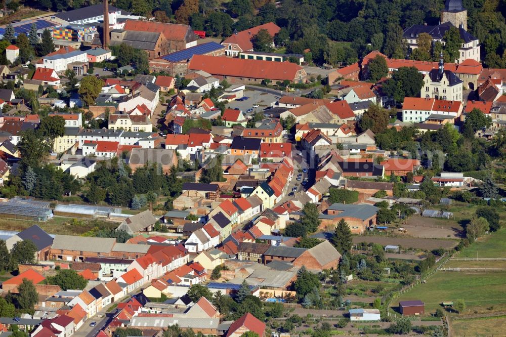 Aerial image Möckern - View of the Magdeburger Strasse in Moeckern in the state of Saxony-Anhalt