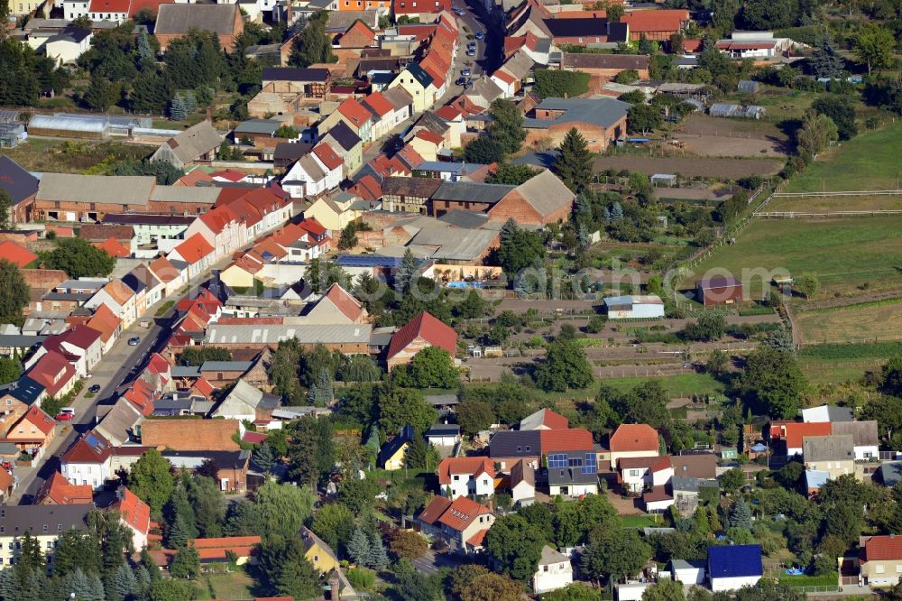 Aerial photograph Möckern - View of the Magdeburger Strasse in Moeckern in the state of Saxony-Anhalt