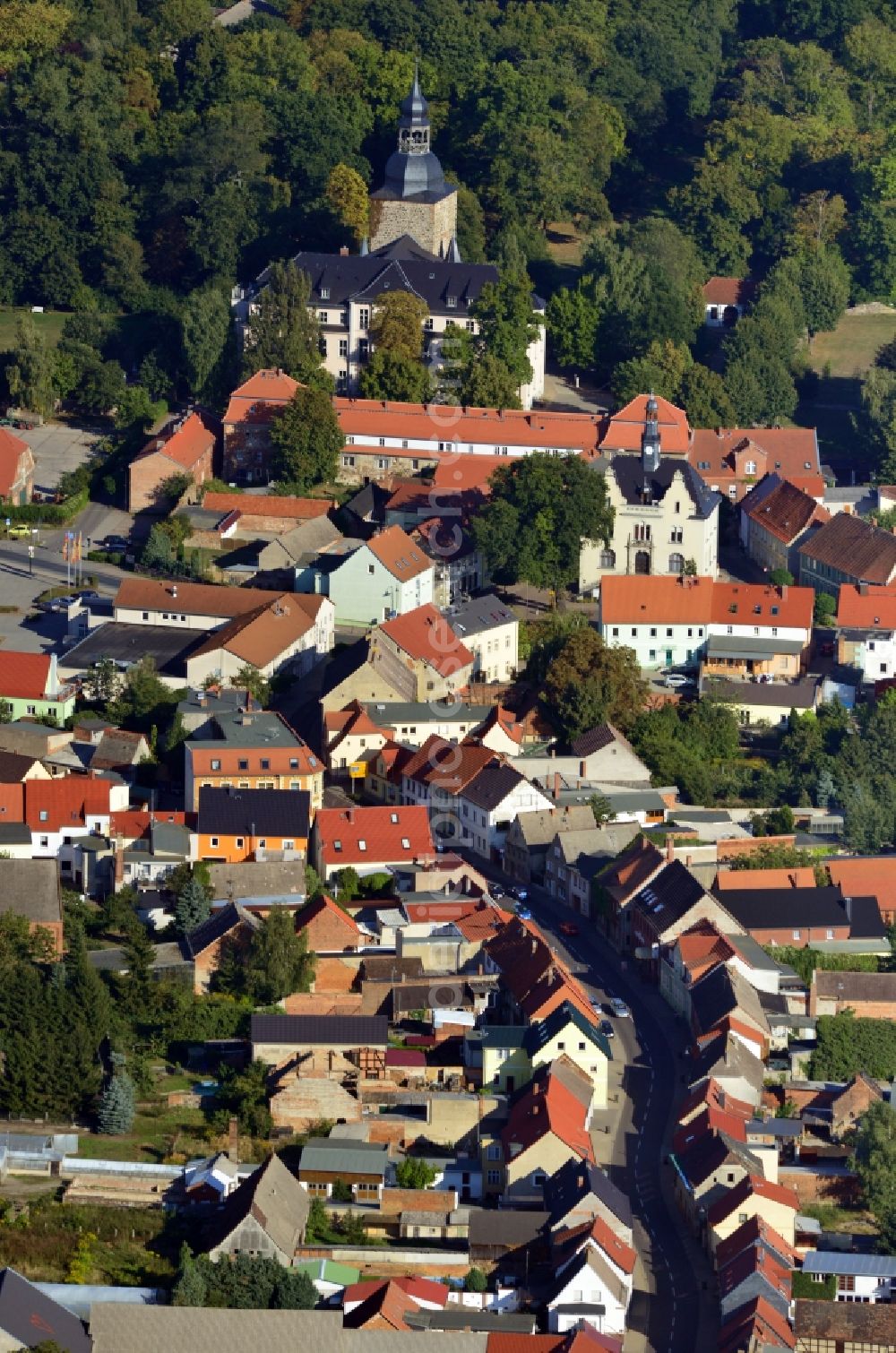 Möckern from the bird's eye view: View of the Magdeburger Strasse in Moeckern in the state of Saxony-Anhalt