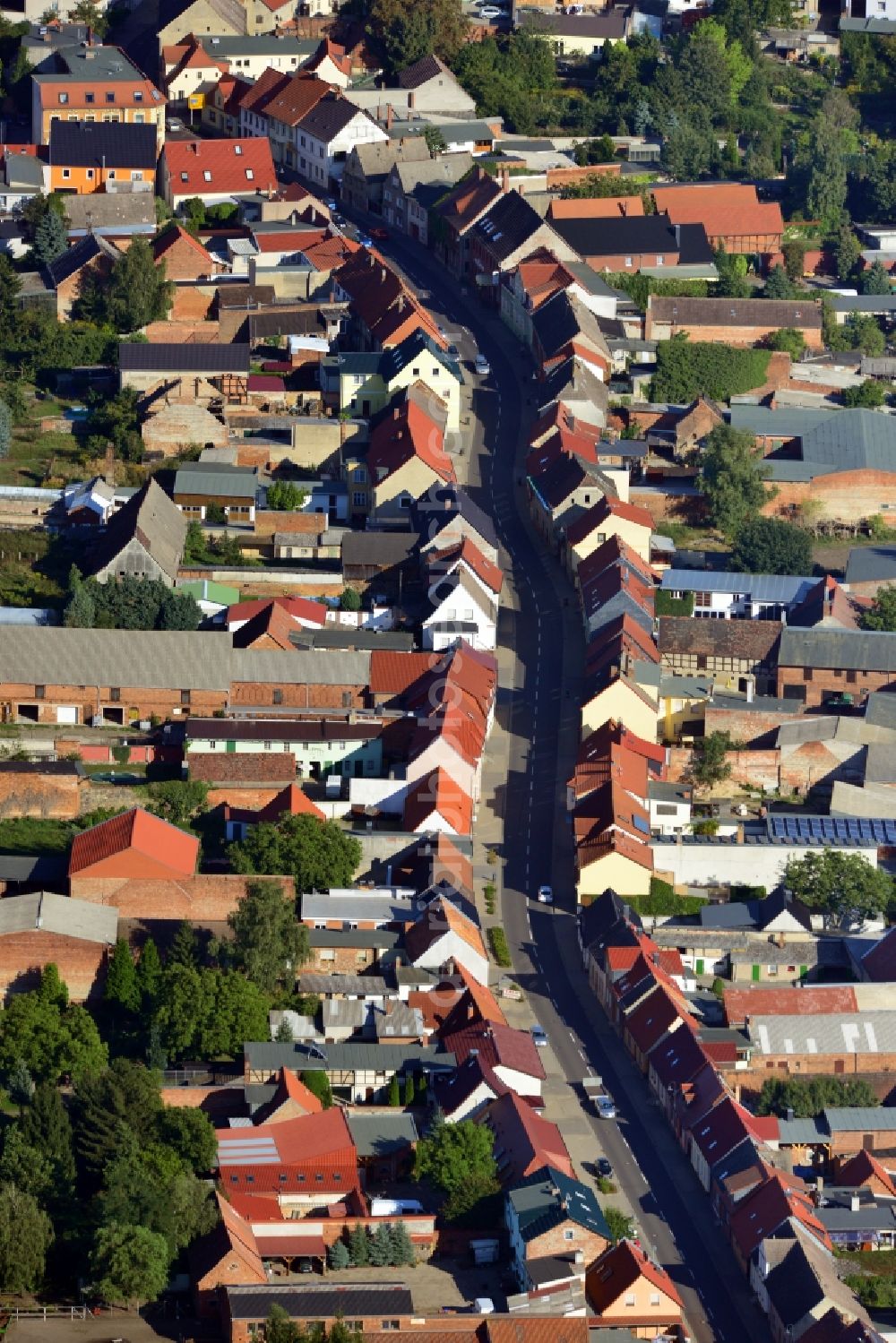 Aerial image Möckern - View of the Magdeburger Strasse in Moeckern in the state of Saxony-Anhalt