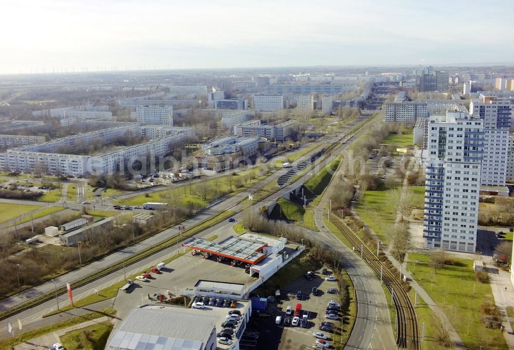 Halle ( Saale ) from above - View of the Magistrale in Halle ( Saale ) in the state Saxony-Anhalt