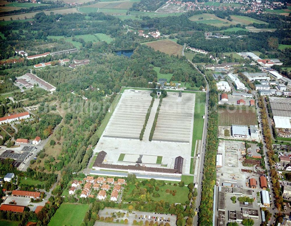 Aerial photograph Dachau - Mahn- und Gedenkstätte des ehem. KZ Dachau.