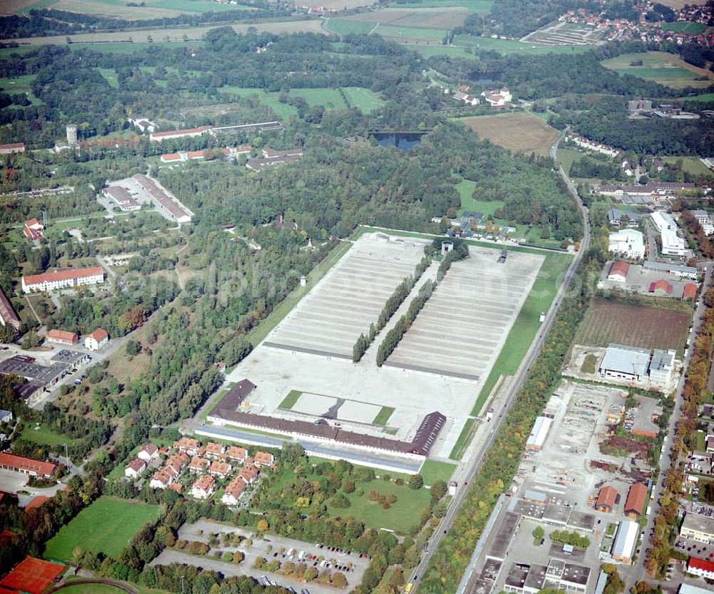 Dachau from above - Mahn- und Gedenkstätte des ehem. KZ Dachau.