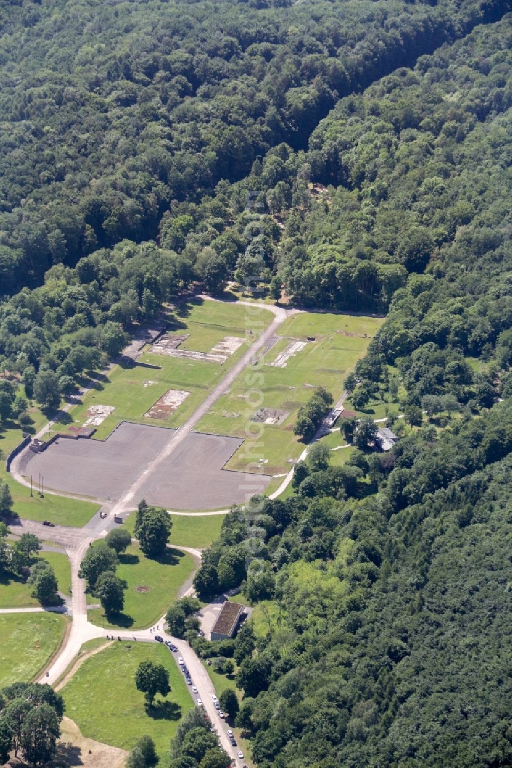 Aerial image Nordhausen - Memorial Mahn- und Gedenkstaette KZ-Lager Dora-Mittelbau in Thueringen