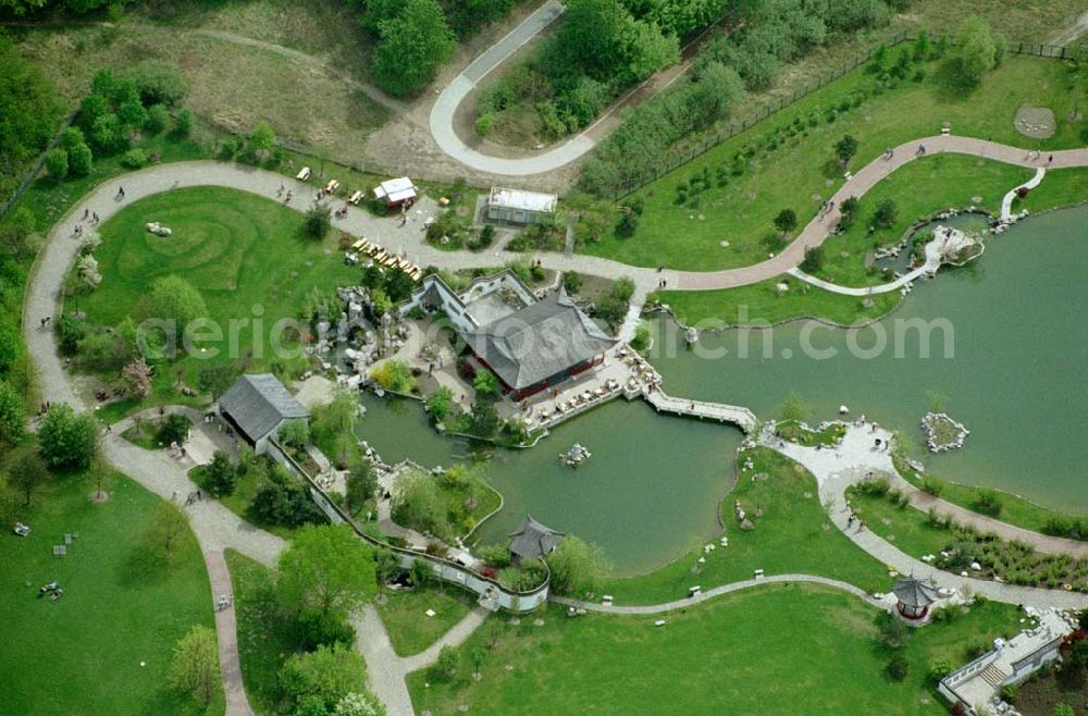 Aerial image Berlin - Marzahn - 02.Mai 2003 Berlin - Marzahn Chinesischer Garten im Erholungspark Marzahn.