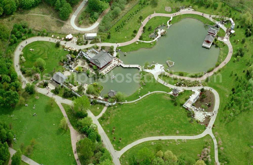 Aerial photograph Berlin - Marzahn - 02.Mai 2003 Berlin - Marzahn Chinesischer Garten im Erholungspark Marzahn.