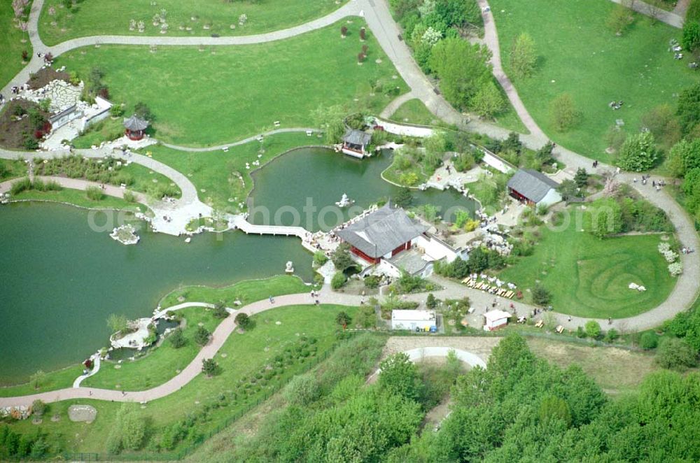 Aerial image Berlin - Marzahn - 02.Mai 2003 Berlin - Marzahn Chinesischer Garten im Erholungspark Marzahn.