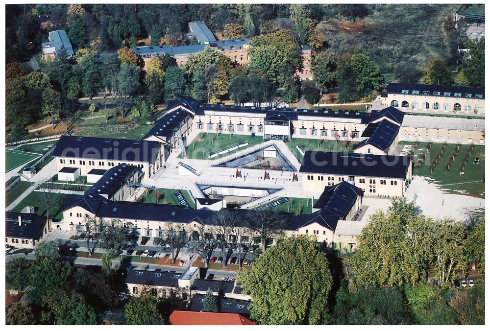 Aerial image Potsdam - Rekonstruierte und umgebaute Gardeulanenkaserne an der Jägerstraße in Potsdam (UNESCO-Weltkulturerbe).Architektin Barbara Mohren,Hagelberger Str.53-54 - 10965 Berlin,Telefon: 030-611280-0,mail@barbaramohren.de DKB Wohnungsgesellschaft Berlin-Brandenburg mbH, Haus der Immobilie, Jägerallee 23, 14469 Potsdam, Telefon (0331) 290-4400,Telefax 290-4420, zentrale@dkb-wohnbb.de, grit.zobel@dkb-immo.de