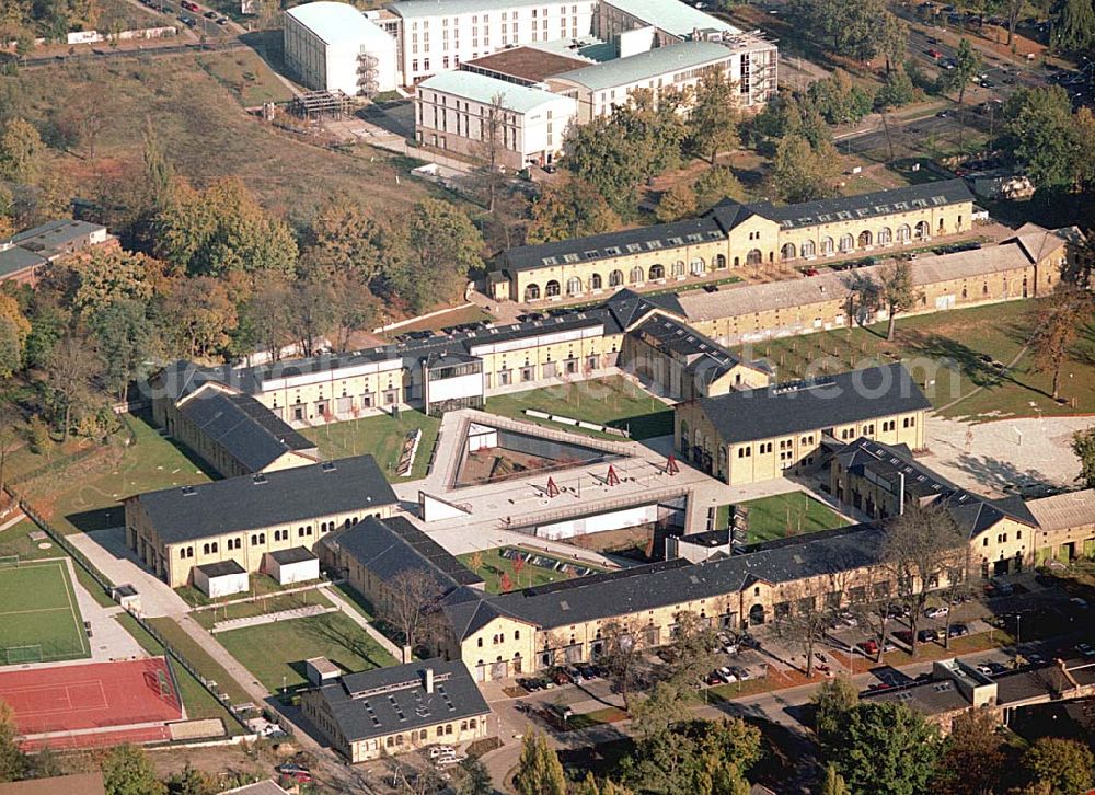 Aerial image Potsdam - Rekonstruierte und umgebaute Gardeulanenkaserne an der Jägerstraße in Potsdam (UNESCO-Weltkulturerbe).Architektin Barbara Mohren,Hagelberger Str.53-54 - 10965 Berlin,Telefon: 030-611280-0,mail@barbaramohren.de DKB Wohnungsgesellschaft Berlin-Brandenburg mbH, Haus der Immobilie, Jägerallee 23, 14469 Potsdam, Telefon (0331) 290-4400,Telefax 290-4420, zentrale@dkb-wohnbb.de, grit.zobel@dkb-immo.de