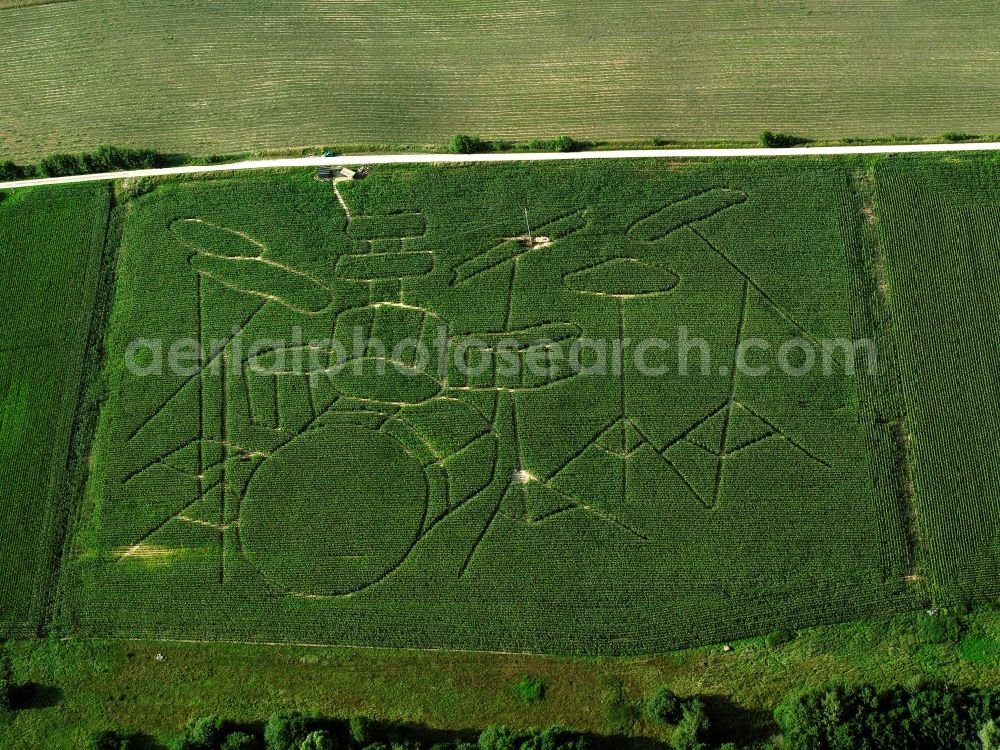 Aerial image Gunzenhausen - Cornfield landscape motif with drums at Gunzenhausen in Bavaria