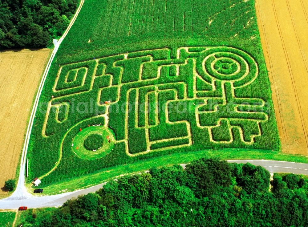 Aerial photograph Würzburg - Corn maze near Würzburg in Bavaria