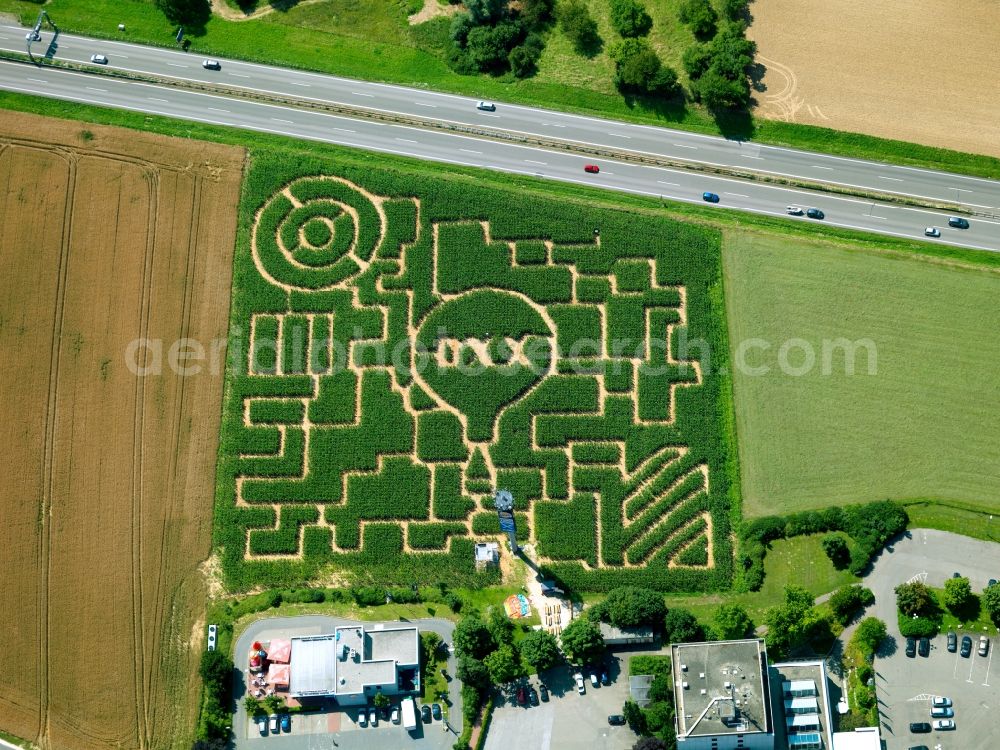 Aerial photograph Seligweiler - Corn maze at roadhouse Seligweiler in Baden-Württemberg