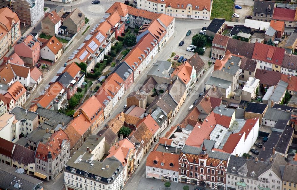 Aerial image Finsterwalde - Maktplatz in the center of downtown Finsterwalde in Brandenburg