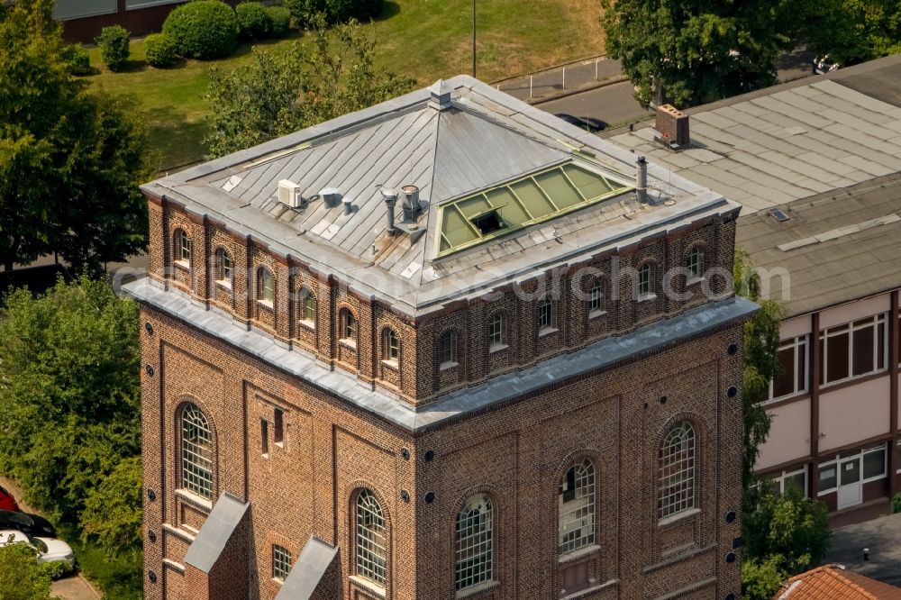 Bochum from the bird's eye view: Building complex Malakowturm of the Institute of Ruhr-Universitaet Bochum on Markstrasse in Bochum in the state North Rhine-Westphalia, Germany