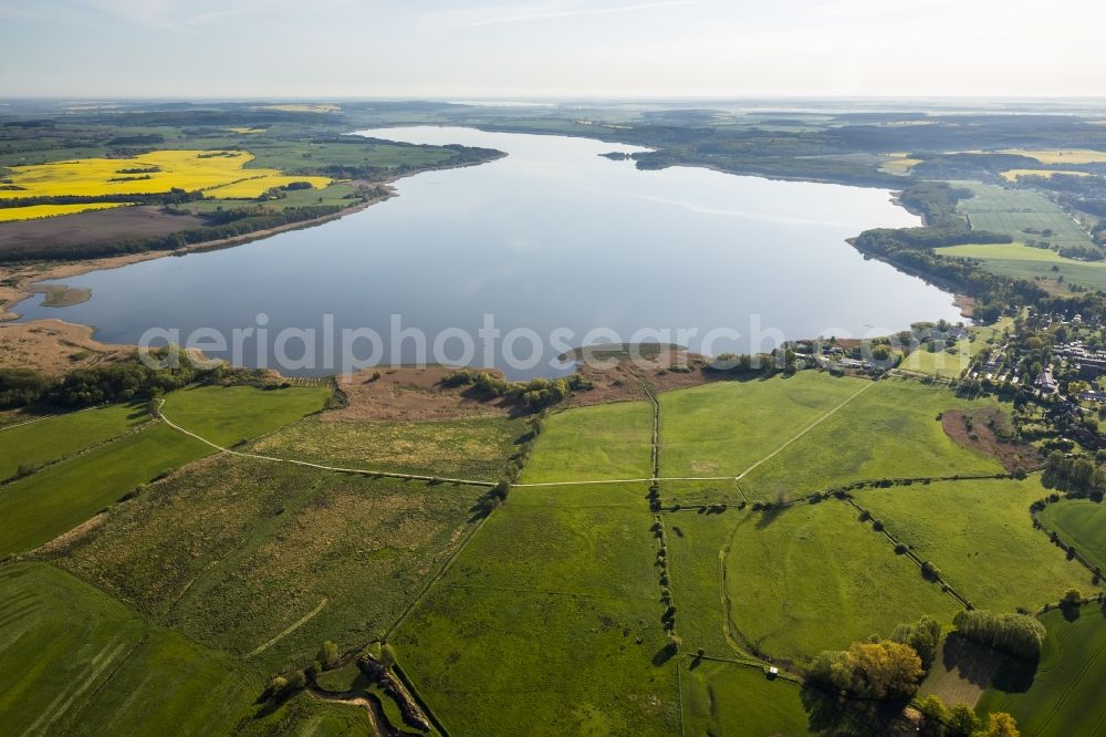 Aerial image Dahmen - View of the lake Malchiner See near Dahmen in the state Mecklenburg-West Pomerania