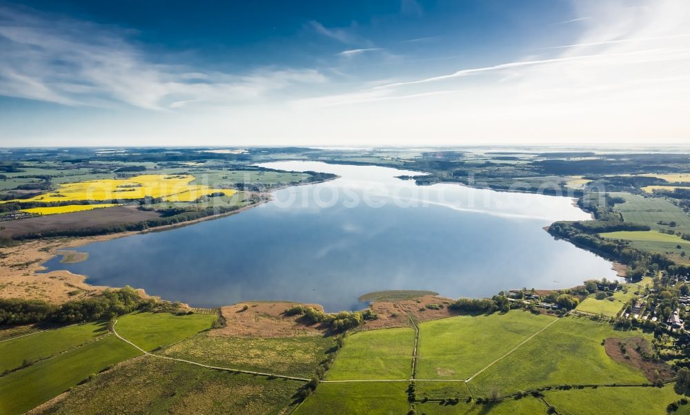 Aerial photograph Dahmen - View of the lake Malchiner See near Dahmen in the state Mecklenburg-West Pomerania