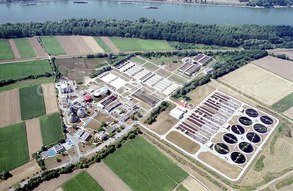 Aerial image Mannheim / Baden Württemberg - Mannheim / Baden Württemberg Blick auf das Klärwerk Scharhof, ein Stadtteil von Mannheim in Baden Württemberg