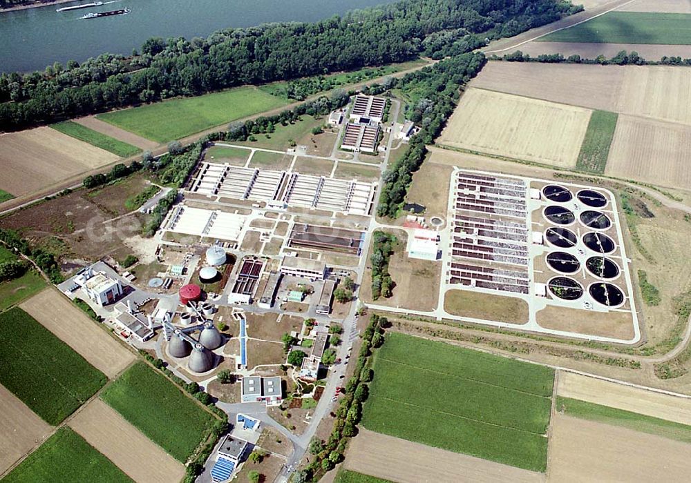 Aerial photograph Mannheim / Baden Württemberg - Mannheim / Baden Württemberg Blick auf das Klärwerk Scharhof, ein Stadtteil von Mannheim in Baden Württemberg