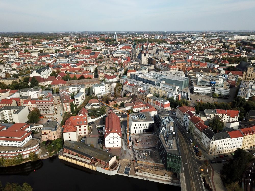 Halle (Saale) from the bird's eye view: MMZ Central German Multimedia Centre Halle GmbH of Halle (Saale) in Saxony-Anhalt