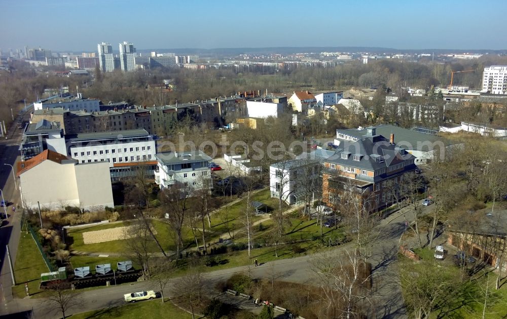 Aerial photograph Halle / Saale - Mansfeld street in Kröllwitz district in Halle (Saale) in Saxony-Anhalt