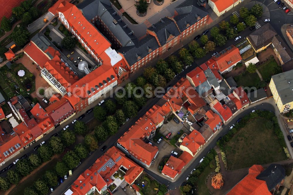 Aerial photograph Heilbad Heiligenstadt - The House Mercel-Callo-Haus and the school Lorenz-Keller-Schule by the side of the road Lindenallee in Heilbad Heiligenstadt in Thuringia