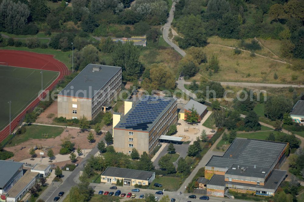 Aerial image Berlin - Blick auf das Sonderpädagogische Förderzentrum Marianne-Buggenhagen-Schule für Körperbehinderte in Berlin-Buch.