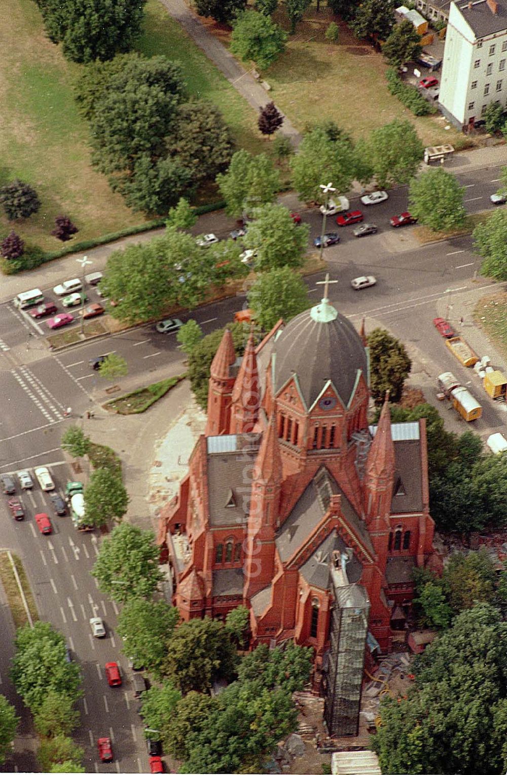 Berlin Kreuzberg from above - 06.09.1995 Mariannenplatz Berlin Kreuzberg