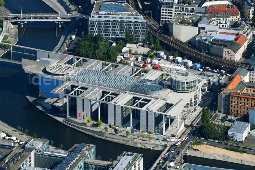 Aerial photograph Berlin - Extension building site of the government building Marie-Elisabeth-Lueders-Haus in the city centre Berlin