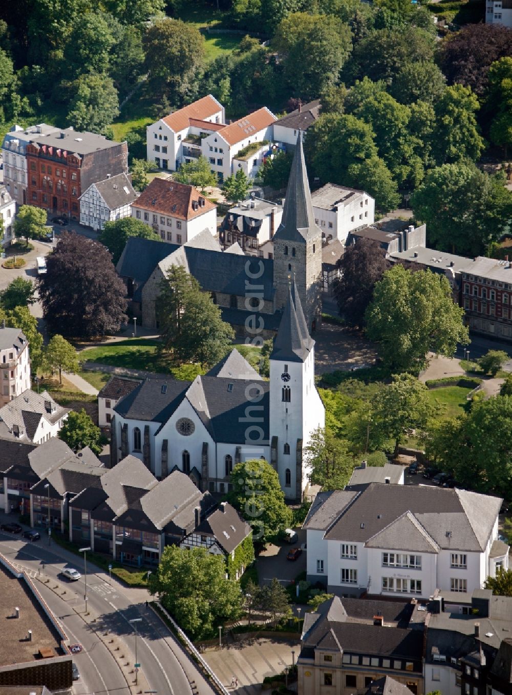 Aerial image Iserlohn - View of the Marienkirche in Iserlohn in the state of North Rhine-Westphalia