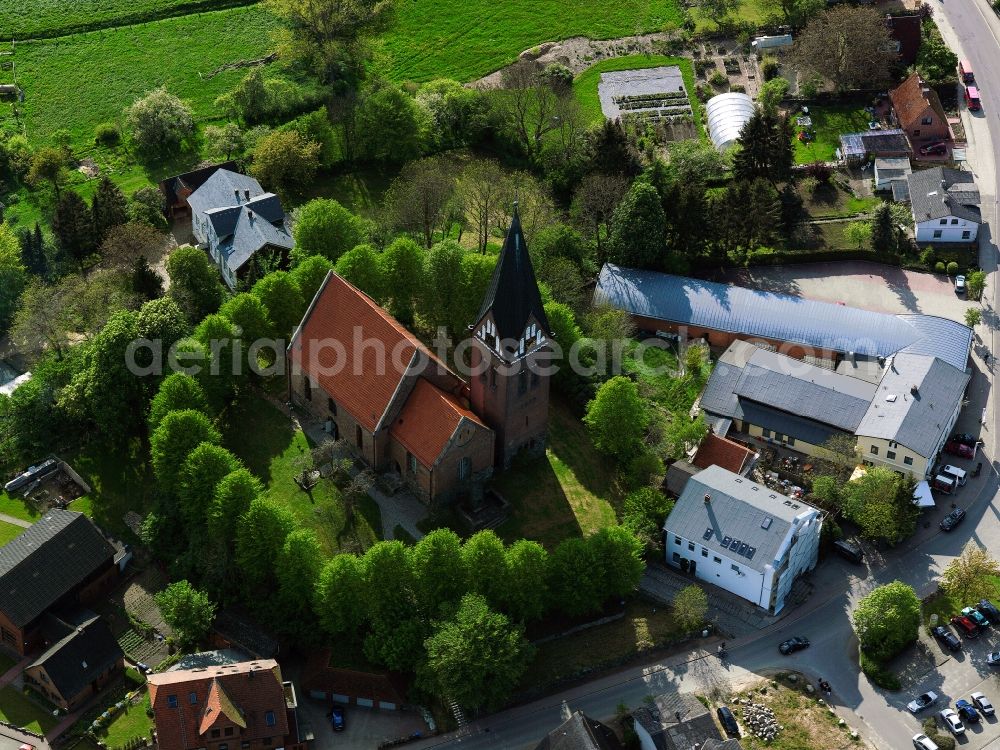 Aerial photograph Sandesneben - St. Mary's Church in Sandesneben dates back to 1278. Her altar was consecrated in 1314 by Bishop Marquard of Ratzeburg Jossow