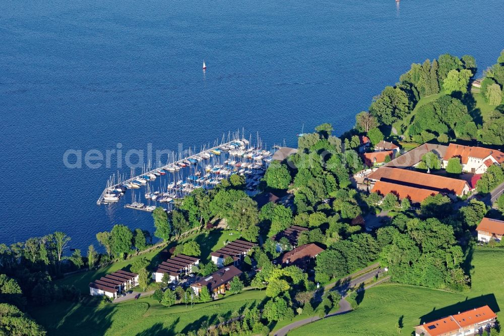 Bernried am Starnberger See from the bird's eye view: Village on the banks of Bernried am Starnberger See in the state Bavaria, Germany